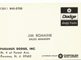 Paramus Dodge, Paramus, New Jersey, US Businesscard2